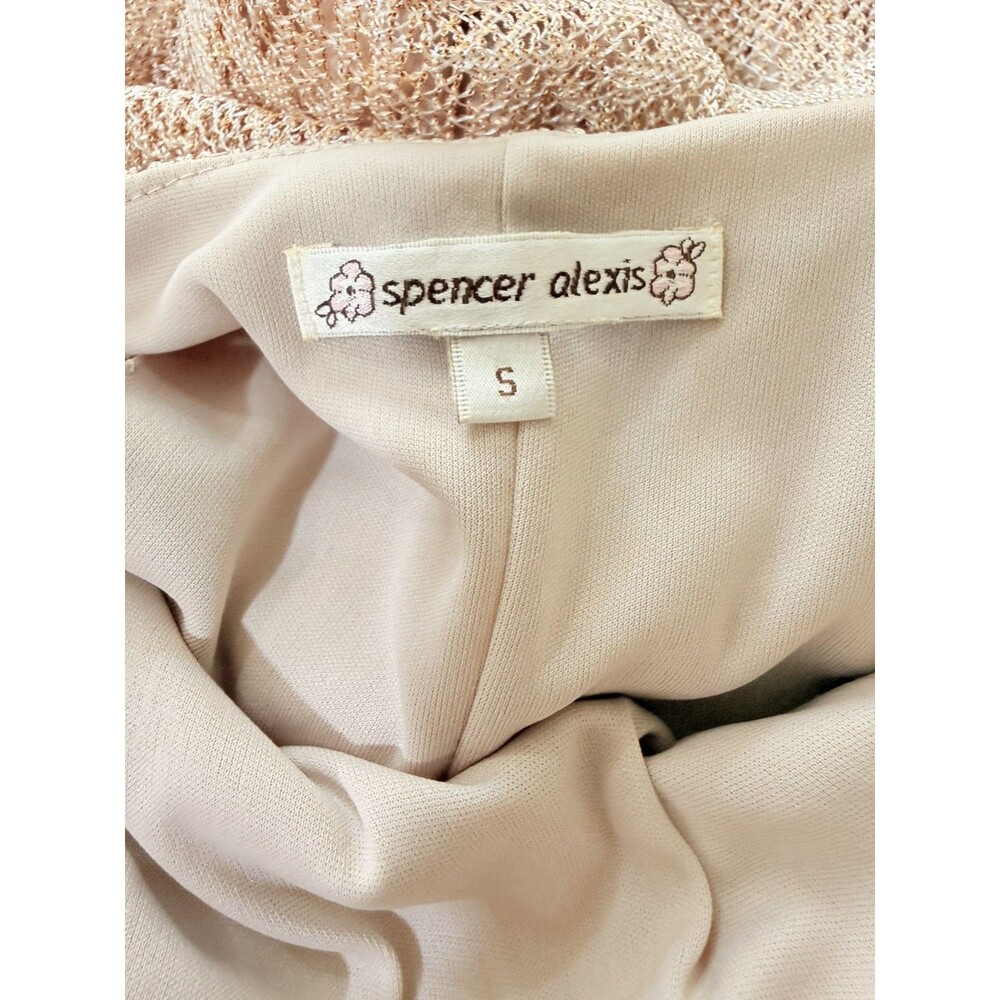Vintage Spencer Alexis Gold Metallic Rose Lace Mermaid Midi Slip Dress Size S - Picture 10 of 10